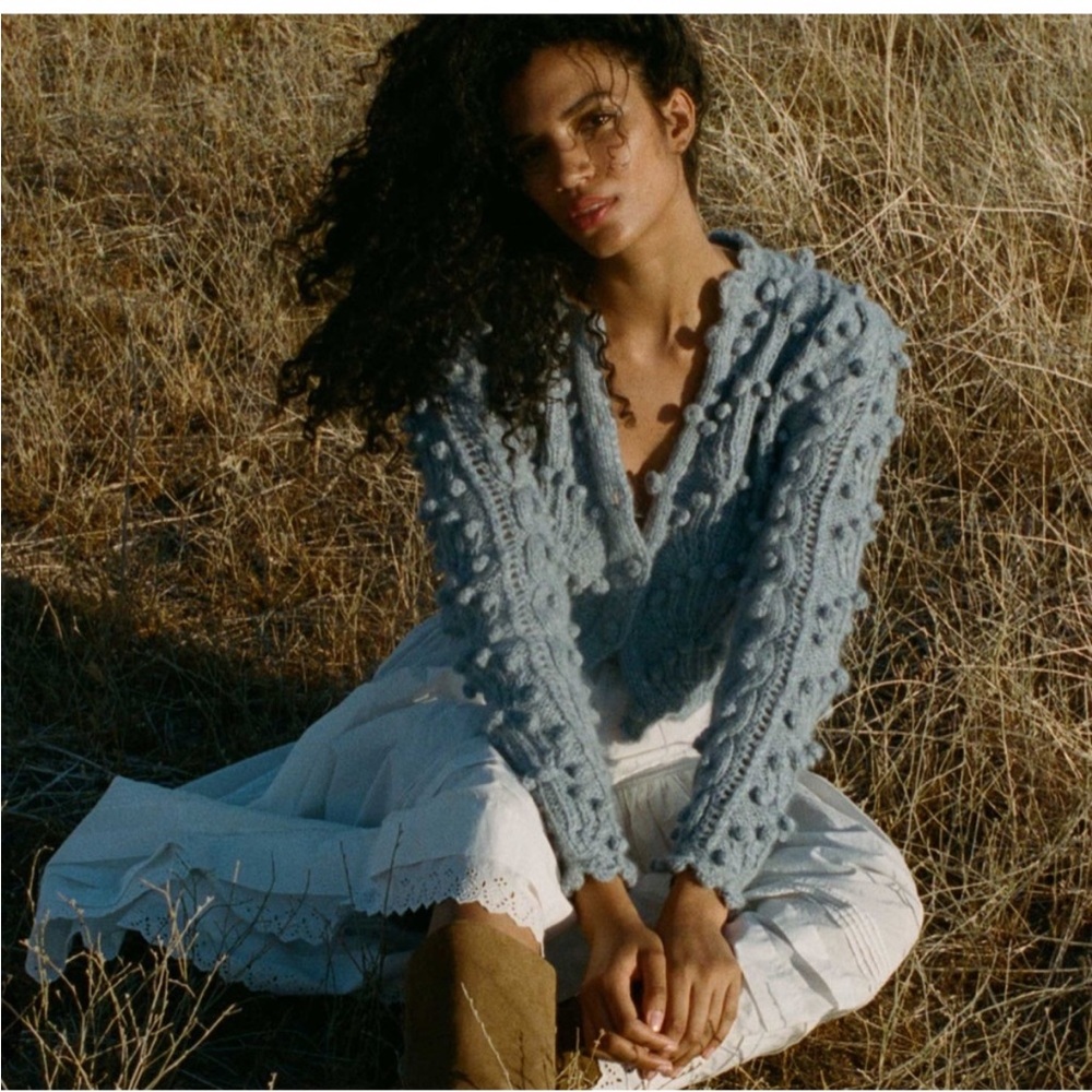 Doen ISADORA CARDIGAN Sweater MEDIUM / blue